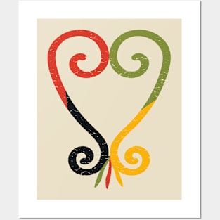 Sankofa Heart made in Pan African colors Posters and Art